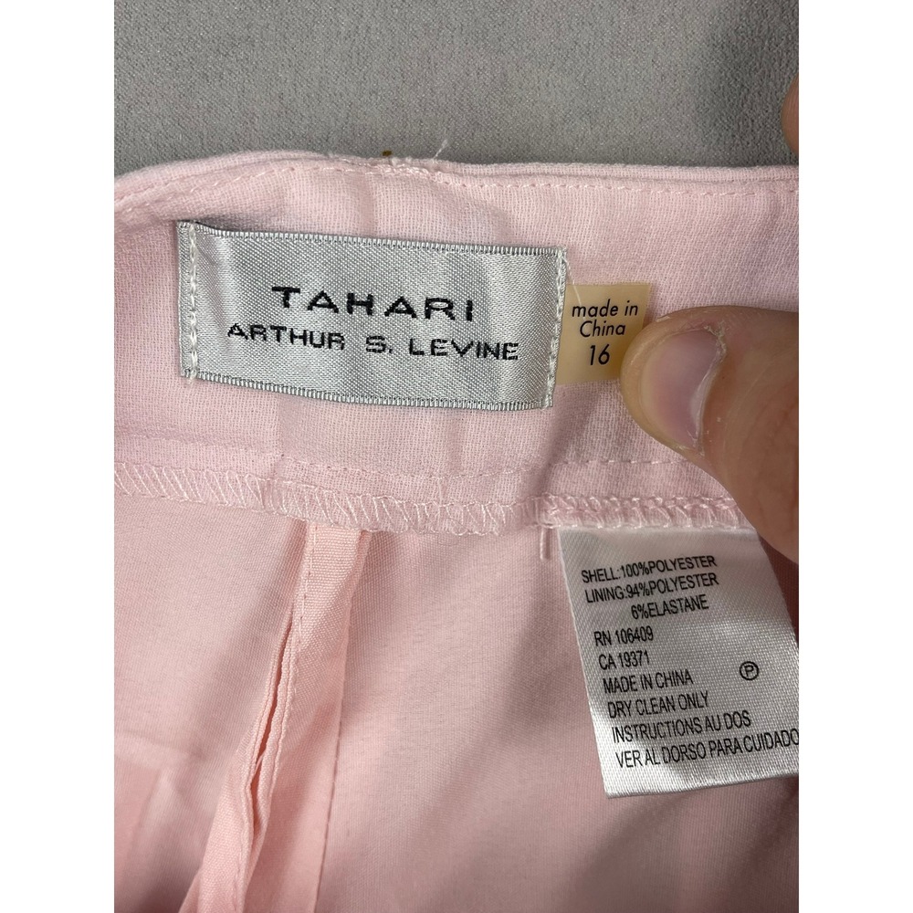 Tahari Arthur S Levine Pink Straight Leg Dress Pants Lined Womens Size 16 - Picture 5 of 7